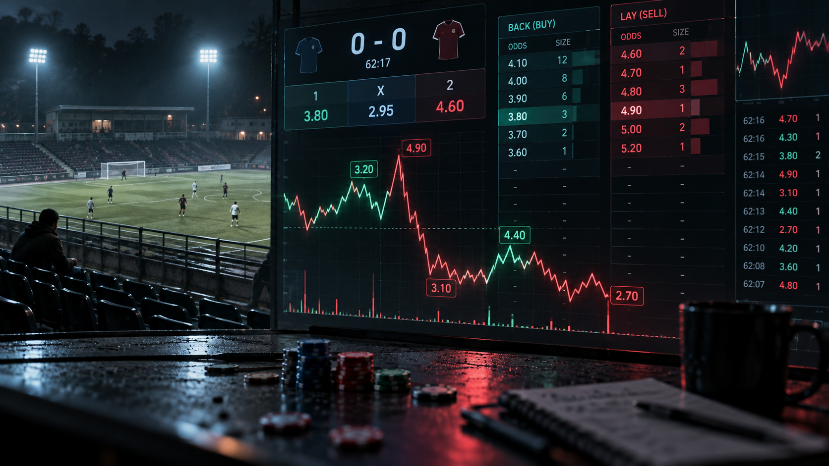 movimento das odds apostas